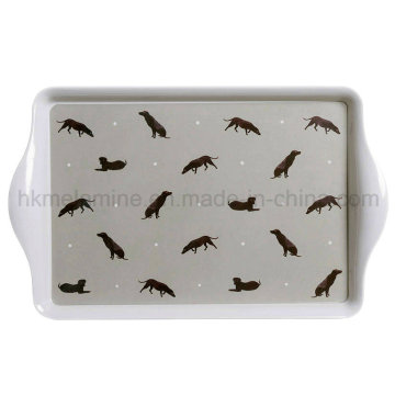 15 pouces Rectangle Melamine Serving Tray with Handle (TR1130)